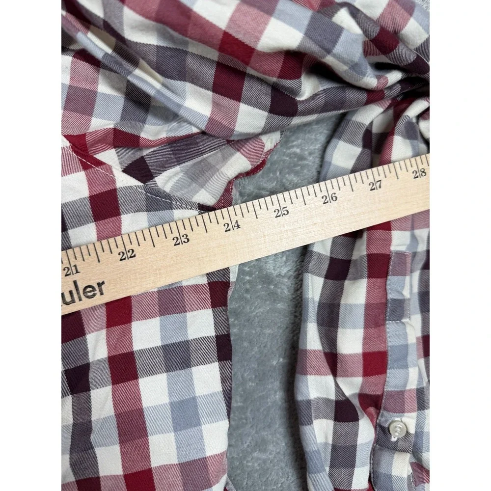 The North Face Mens XL Plaid Button Down Long Sleeve Shirt Red Gray White
